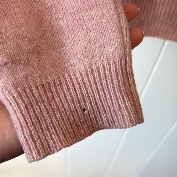 Eddie Bauer 100% Lambswool Pink Embroidered Cardigan | Size Medium - Picture 9 of 9